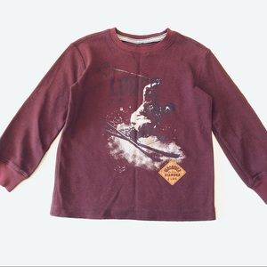 Bailey’s PT. Maroon Waffle Long Sleeve Graphic Tee - Boys XS